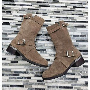 Vince Camuto Walleya 2 Suede Leather Zipper Women's Moto Boots Size 8.5